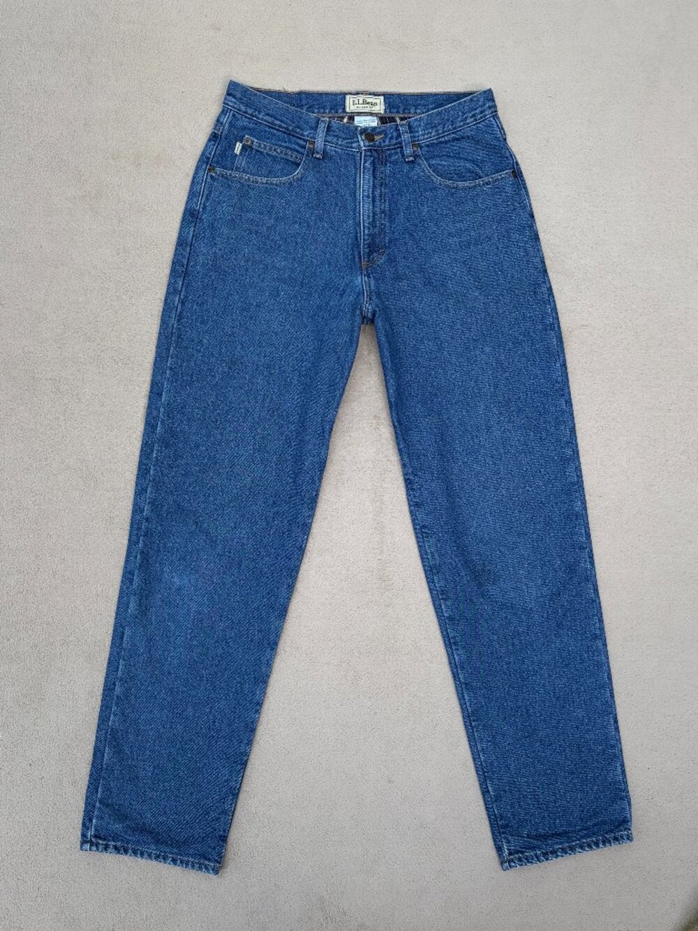 L.L. Bean Men's Flannel Lined Relaxed Fit Straight Leg High Rise Jeans Sz 32x34